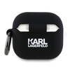 Oryginalne Etui APPLE AIRPODS 4 Karl Lagerfeld Silicone Choupette Head 3D (KLA4RUNCHK) czarne