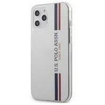 US Polo Assn Shiny Tricolor Stripes - Etui iPhone 12 Pro Max (biały)