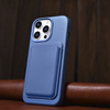 iCarer Litchi Premium Leather Case Leather Case iPhone 14 Pro Max Magnetic with MagSafe Light Blue (WMI14220712-LB)