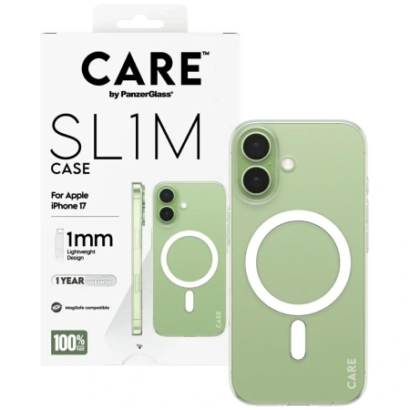 CARE by PanzerGlass SL1M MagSafe Hülle für iPhone 17 - Transparent