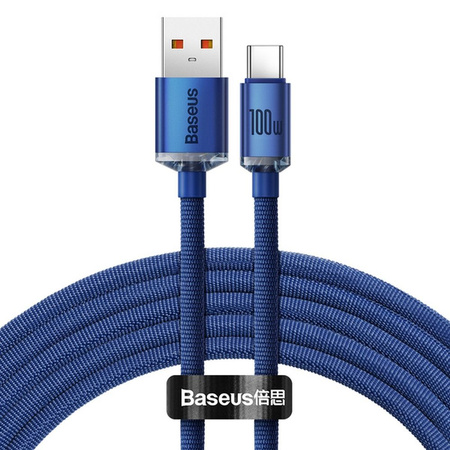 Baseus Crystal Shine Series Fast Charging Data Cable USB to Type-C 100W 2m Blue