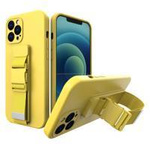 Rope case gel TPU airbag case cover with lanyard for Samsung Galaxy S21 5G yellow