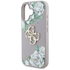 Etui Guess Grained Roses Big 4G logo na iPhone 16 - fioletowe