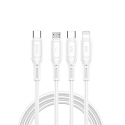 WIWU kabel Starlink Series 60W 3in1 Fast Charging cable Wi-C046E C-C+L+M biały