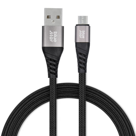 Kabel Blue Star z oplotem ze złączem micro USB 2A