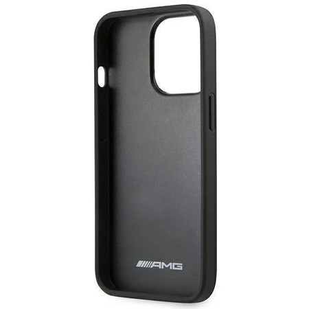 AMG AMHCP14XDOLBK iPhone 14 Pro Max 6,7 &quot;schwarz / schwarz Hardcase Leder Hot Stamped