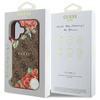Original Handyhülle IPHONE 16 Guess Hardcase 4G Flowers Print MagSafe (GUHMP16SP4ROPEMCW) braun