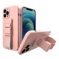 Rope Case Silikonhülle mit Lanyard Purse Lanyard Strap für Xiaomi Redmi Note 11 Pro Pink