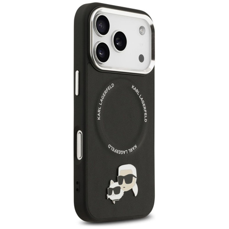Karl Lagerfeld nakładka Magsafe PU case with Karl&Choupette heads pins logo and metal camera buttons do iPhone 17 Pro Max czarna