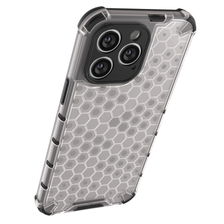 Wabenhülle für iPhone 14 Pro gepanzerte Hybridhülle schwarz