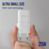Allity ładowarka sieciowa GaN PD QC ATC-01-20WAC 1x USB-C 1x USB-A 20W biała