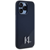 Original Case IPHONE 15 PRO Karl Lagerfeld Hardcase Silicone Shadow Metal Initial MagSafe black