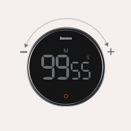 Baseus Heyo Pro obrotowy minutnik czasomierz elektroniczny timer szary (FMDS000013)
