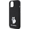 Karl Lagerfeld Choupette Metal Pin-Hülle aus Silikon für iPhone 15 Plus / 14 Plus – Schwarz