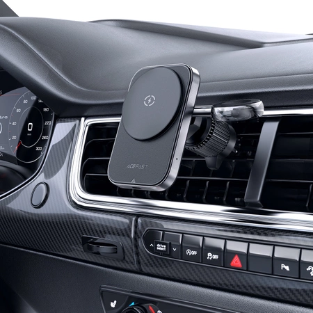 Acefast D18 Autohalterung mit MagSafe / Qi-Induktionsladegerät + USB-A USB-C-Kabel - Schwarz