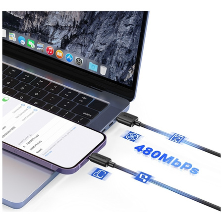 Kabel USAMS KY Series US-SJ694 2.4A Lightning do USB-A 2m biały