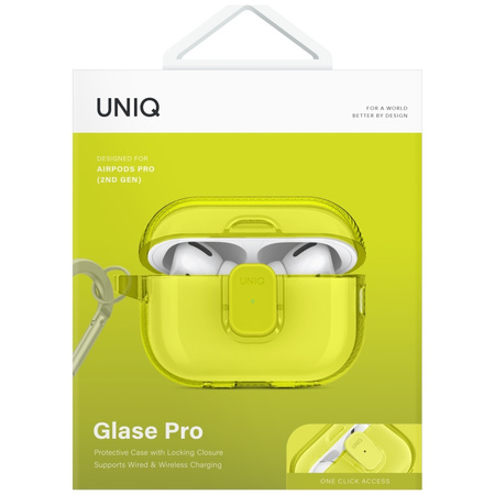 Etui UNIQ Glase Pro do AirPods Pro 2     Lock Case żółty