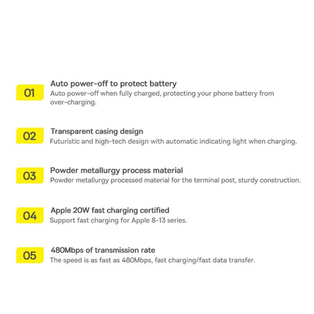 Baseus Explorer Series kabel przewód USB Typ C – Lightning 20W 1m niebieski (CATS000003)