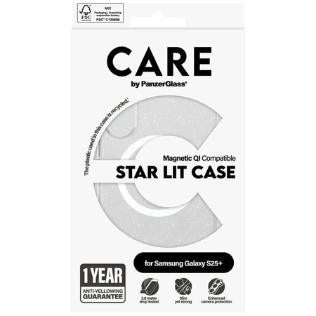 Etui CARE by PanzerGlass Flagship Urban Combat StarLight White QI do Samsung Galaxy S25+ - przezroczysty