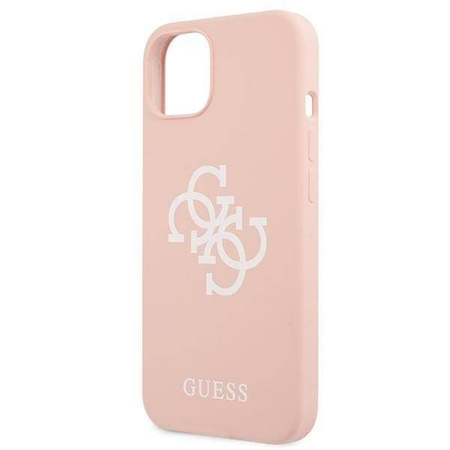 Guess GUHCP13SLS4GWPI iPhone 13 mini 5,4 &quot;rosa / rosa Hartschale Silikon 4G Logo