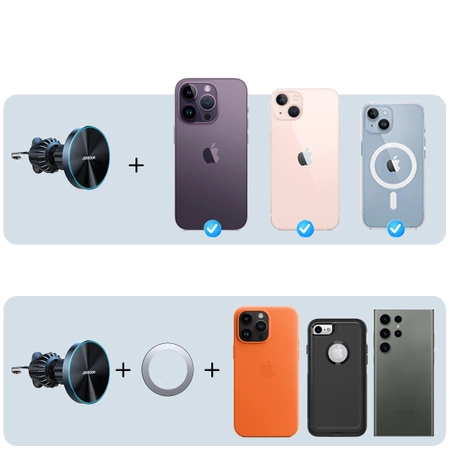 Joyroom magnetic car holder 15W wireless charger for air vent black (JR-ZS240)