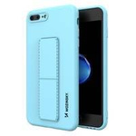 Wozinsky Kickstand Case elastyczne silikonowe etui z podstawką iPhone 8 Plus / iPhone 7 Plus jasnoniebieski
