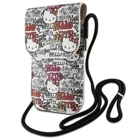 Hello Kitty Leather Tags Graffiti Cord-Tasche – Beige