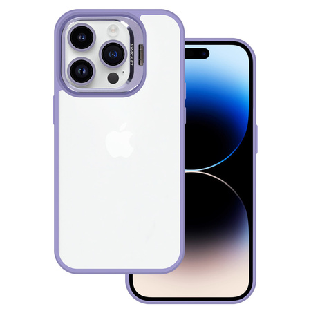 Tel Protect Kickstand case + szkło na aparat (lens) do Iphone 14 Pro Max jasnofioletowy