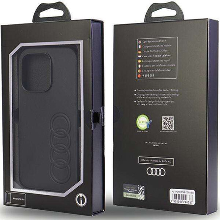 Audi Synthetic Leather iPhone 14 Pro 6.1&quot; black/black hardcase AU-TPUPPCIP14P-TT/D1-BK