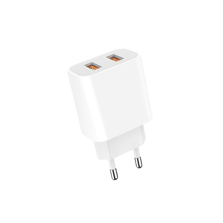 ŁADOWARKA SIECIOWA 2.4A BIAŁA DENMEN 2XUSB 2400mA DC05 12W SINGLE