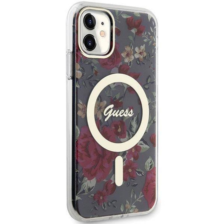 Guess GUHMN61HCFWSA iPhone 11 / Xr 6.1" green/khaki hardcase Flower MagSafe