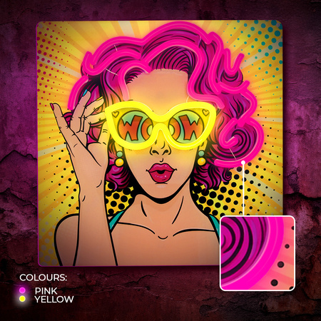 Neon ART LED POWER WOMAN żółto fioletowy FLA02 Forever Light