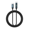 BWOO Pleciony kabel USB-C do USB-C 60W z animowanym podświetleniem, 1m