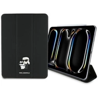 Karl Lagerfeld Saffiano Magnetic Karl & Choupette iPad Pro 11" 2024 Book Cover Case - Black