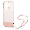 Guess Translucent Pearl Strap - Etui iPhone 14 Pro Max (różowy)