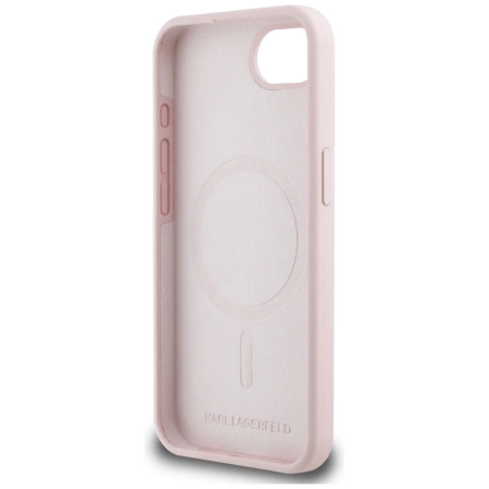 Etui Karl Lagerfeld Silicone Karl&Choupette Heads MagSafe na iPhone 16e - różowe