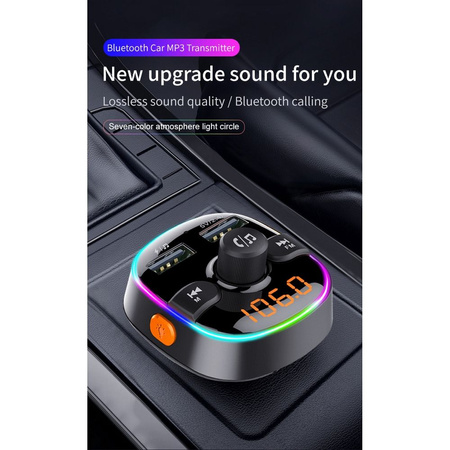 Transmiter FM MP3 z bluetooth 5.0 + czytnik kart pamieci + 2xUSB QC3.0 BC52L