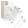 Wall Charger 20W USB-C PD + USB QC3.0 + Cable 1m USB-C - Lightning Tech-Protect C65W white