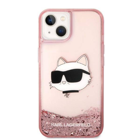 Karl Lagerfeld Liquid Glitter NFT Choupette Head - Etui iPhone 14 Plus (różowy)