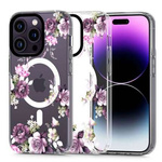 Case IPHONE 13 PRO MAX Tech-Protect MagMood MagSafe Spring Floral transparent