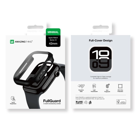 AmazingThing Radix Glass Case für Apple Watch 42 mm, Schwarz