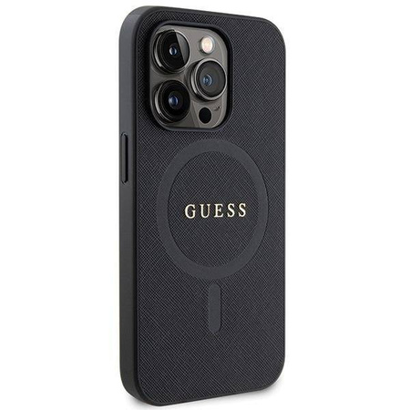 Original Case IPHONE 14 PRO Guess Hardcase Saffiano MagSafe (GUHMP14LPSAHMCK) black