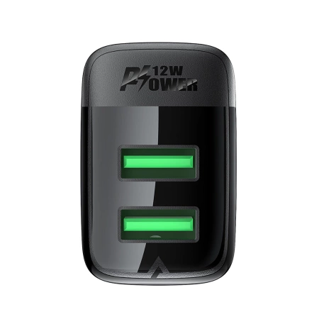 Acefast A86 Netzladegerät 2x USB-A 12W - Schwarz