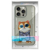 Nimmy etui iPhone 15 Pro 6.1" szary/gray  Glasses Cool Cat