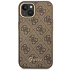 Original Handyhülle IPHONE 14 PLUS Guess Hard Case 4G Vintage Gold Logo (GUHCP14MHG4SHW) braun
