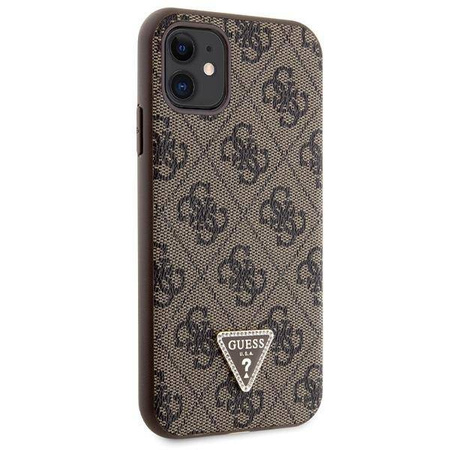 Oryginalne Etui IPHONE 11 / XR Guess Hardcase Crossbody 4G Metal Logo (GUHCN61P4TDSCPW) brązowe