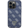 Original Handyhülle APPLE IPHONE 15 PRO Guess Hardcase 4G Triangle Metal Logo (GUHCP15LPG4GPB) blau