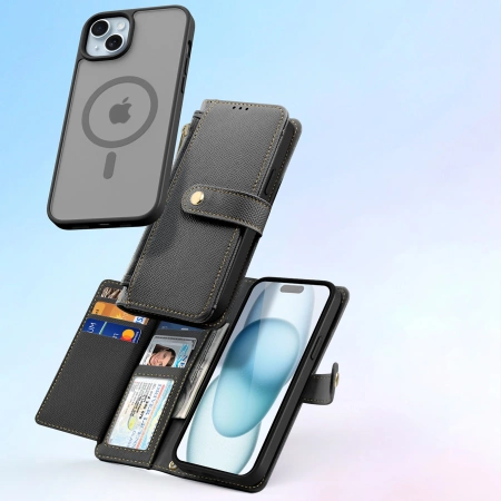 Dux Ducis Lawa Leather Case for iPhone 15 - Black