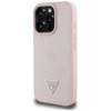 Guess Grained Hot Stamp Peony Triangle Logo MagSafe - Etui do iPhone 16 Pro Max (różowy)