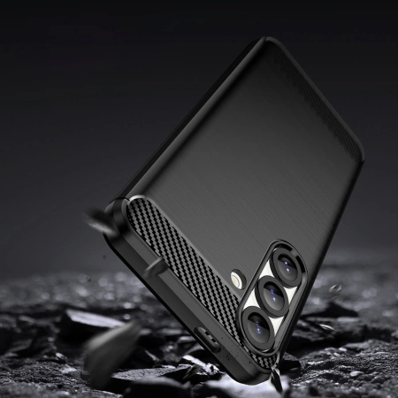Carbon Case Flexibles Silikon für Xiaomi Poco X7 Pro - Schwarz